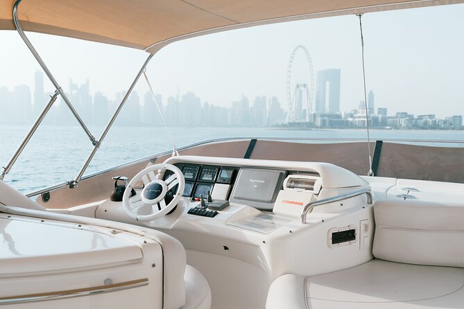 2 hours Dubai private luxury yacht 55ft tour - Time in the water and the weather question