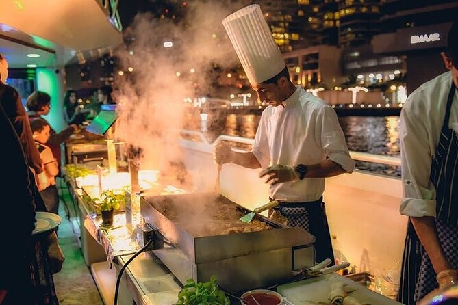 3-Hour Lotus Mega Yacht Dinner Experience in Dubai Marina - Dining on an international buffet