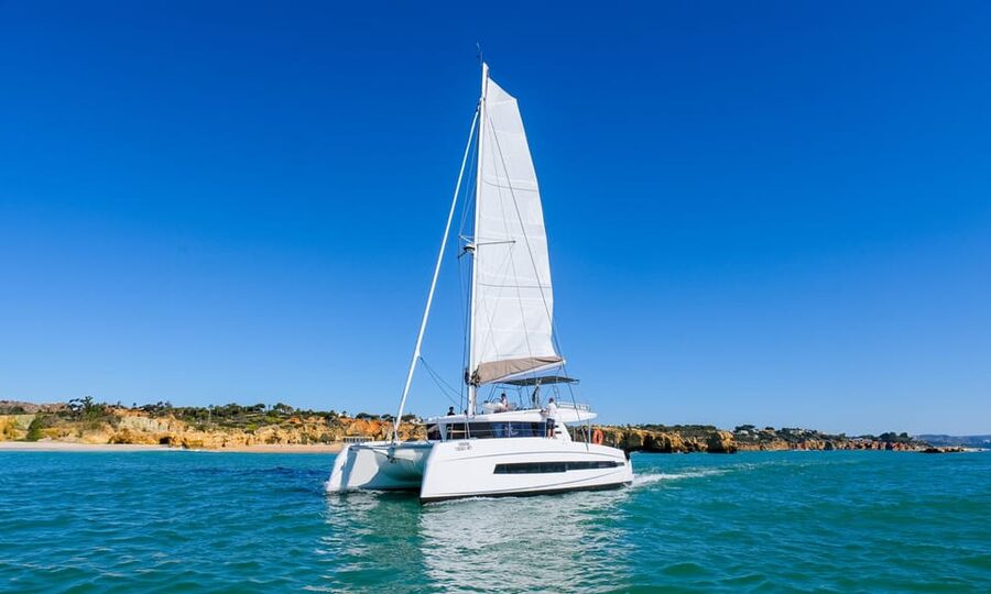 Albufeira: Algarve Half-Day Private Catamaran Charter - Marinha Beach and the Algarve coast