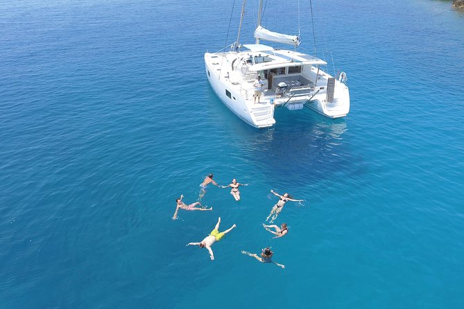 Athens Private Luxury Catamaran Cruise with Traditional Greek Meal and BBQ - The first swim stop is for simple sea time