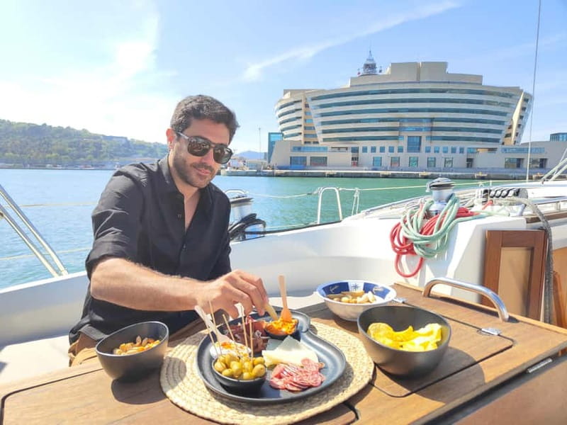 Barcelona Sailing Experience Luxury Boat w/Snacks & Drinks - Daylight, sunset, or night lights