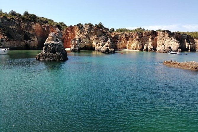 Benagil private yacht from lagos with drinks, tapas, paddle boards and kayak - From Lagos Marina toward the Benagil caves