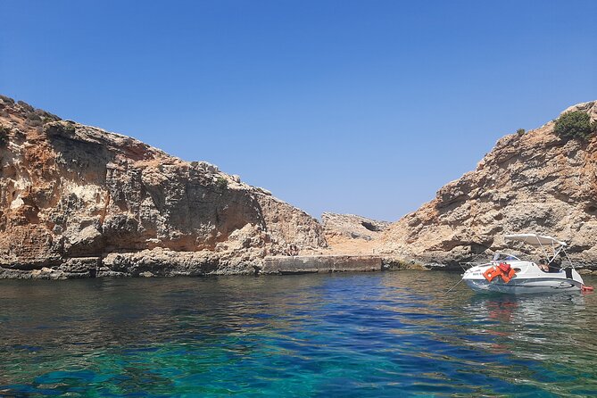 Boat Charters Blue lagoon, Crystal Lagoon, Comino, Malta 4hr trip - St. Mary’s Tower and the Count of Monte Cristo connection