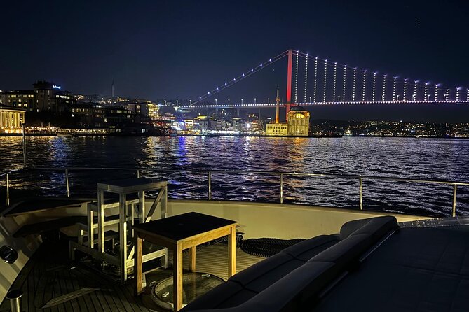 Bosphorus Night Cruise on the Luxury Yacht - Ortaköy and the bridge connecting Europe and Asia