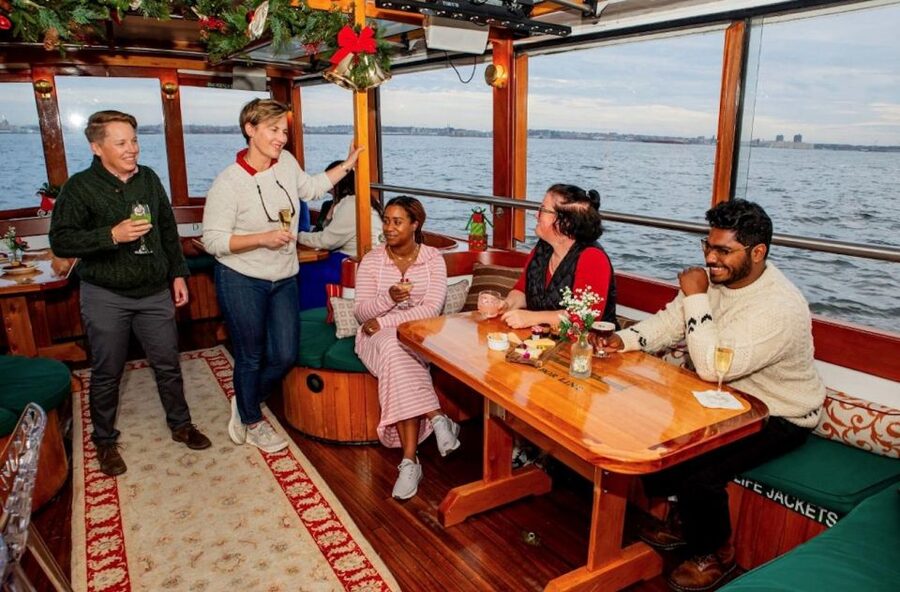Boston: Harbor Sunset Yacht Cruise - Leaving the inner harbor as daylight fades