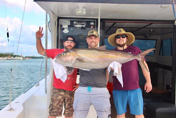 Cancun fishing charter if you don't fish you don't pay 46ft yacht 12pax 25P14 - Leaving Cancun’s Hotel Zone for open water