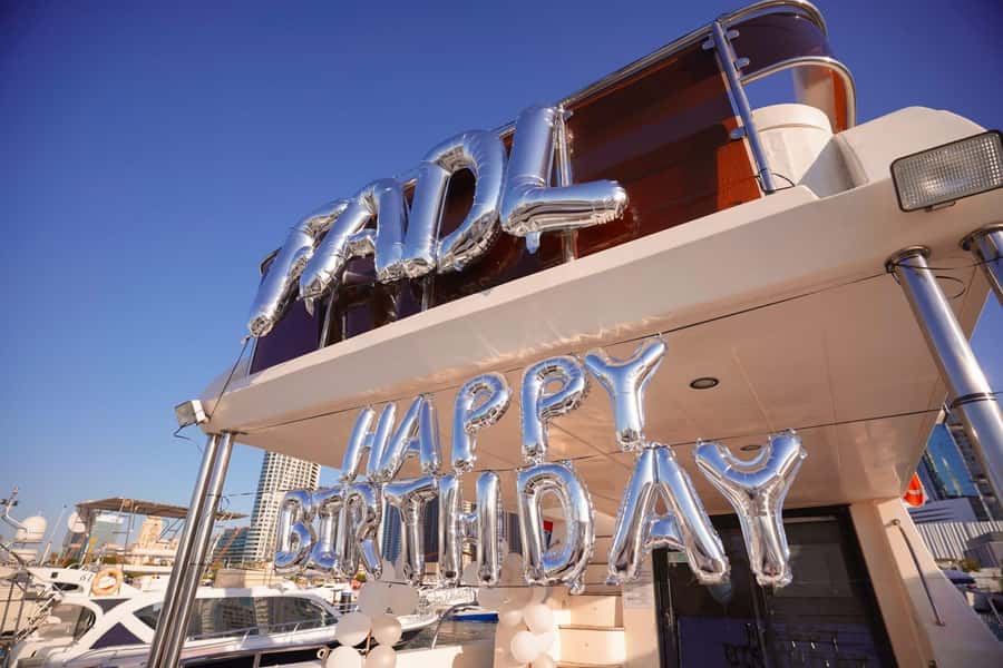 Celebrate Your Birthday in Style on luxury Yacht in Dubai - A birthday party with Dubai as the backdrop