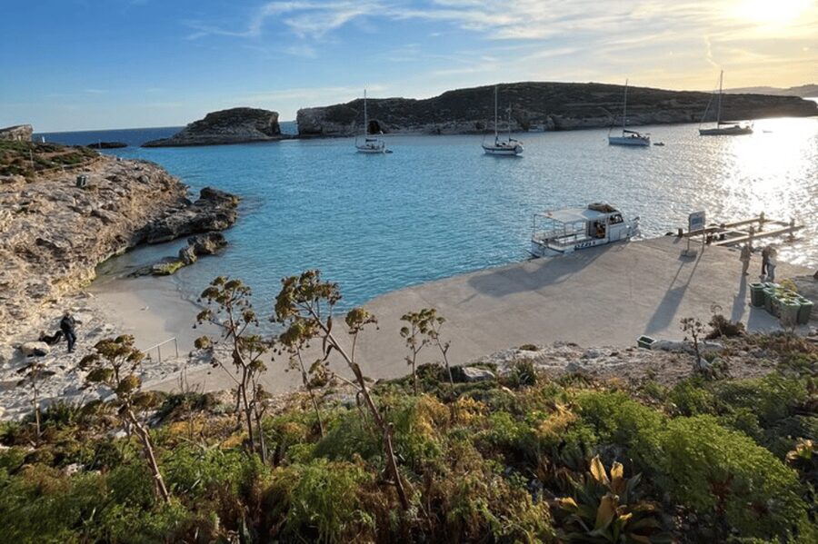 Cirkewwa/Mgarr: Blue and Crystal Lagoon Private Boat Charter - Blue Lagoon brings the classic Comino view