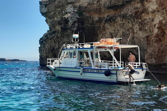 Comino Blue Lagoon and Gozo Private Boat Charter: Lucky Lady Boat - Crystal Lagoon and Comino’s movie caves