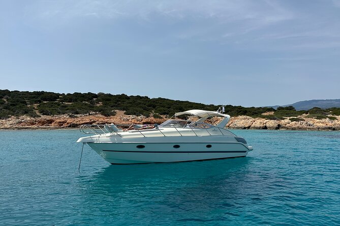 Crete Yacht Cruises 5 Hours Private Guided Cruise in Ag Nikolaos - Kolokithia Beach for snorkeling, fishing, and sea scooters
