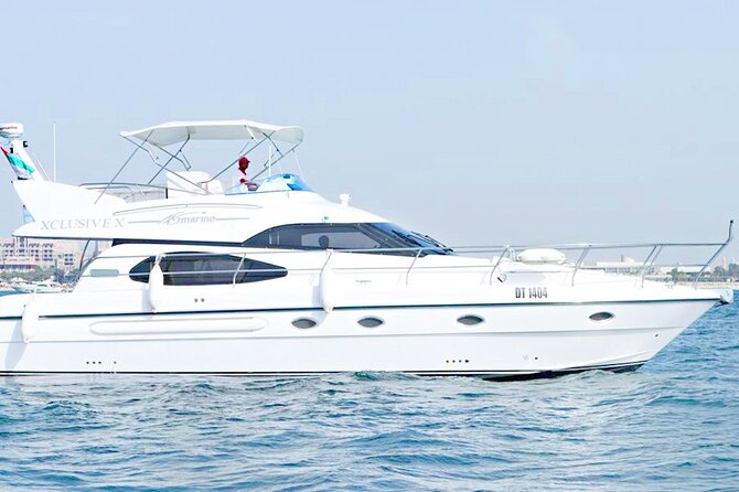 Dubai 3 Hour Private Luxury Yacht Charter with Jet Ski Option - Palm Jumeirah and the view toward Atlantis