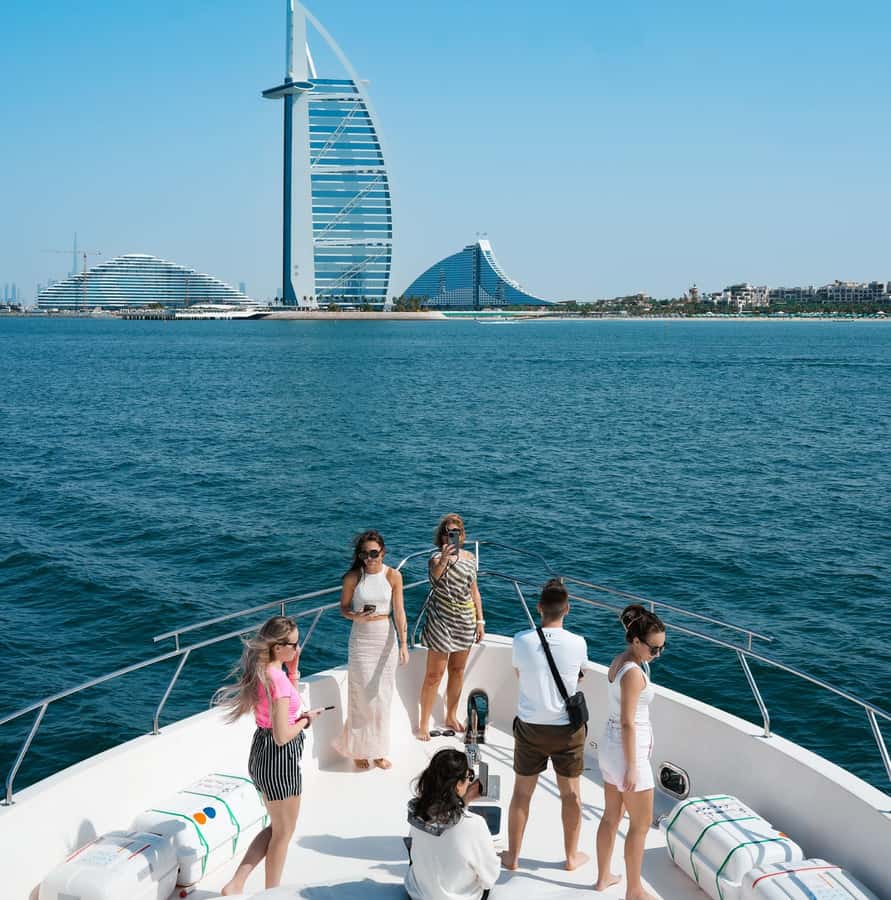 Dubai Harbor: Luxury Yacht Tour with BBQ Options - Upper deck views or the cool lower lounge