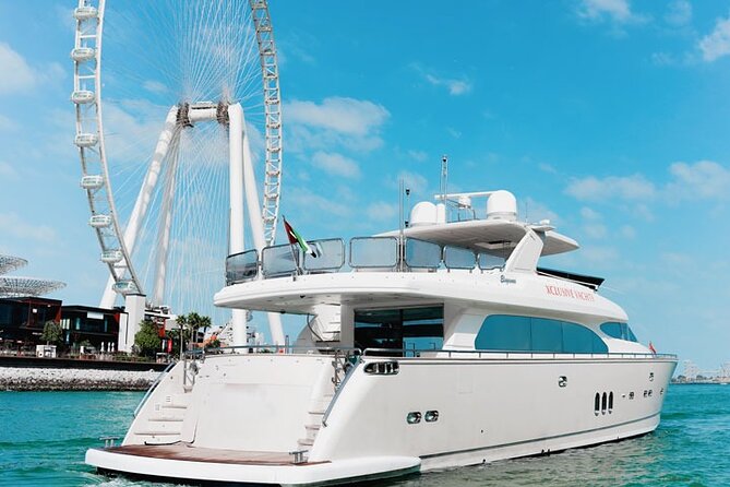 Dubai Harbour Luxury Yacht Tour with BBQ & Drinks - Look up at Skydive Dubai