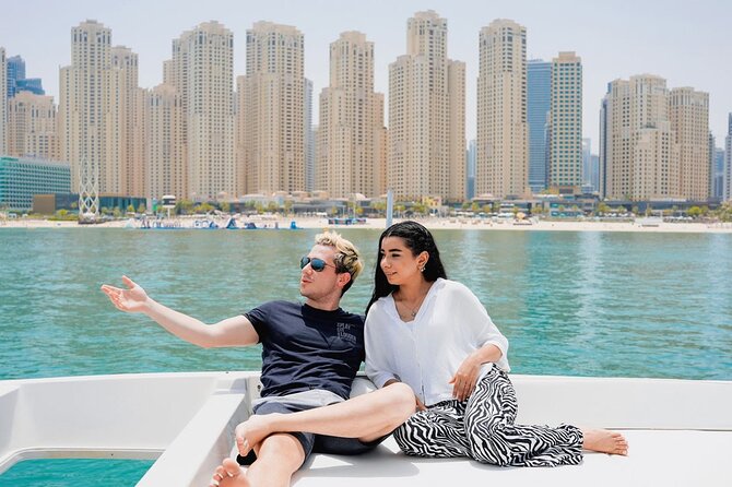 Dubai Harbour Luxury Yacht Tour with BBQ & Drinks - Palm Jumeirah from the water