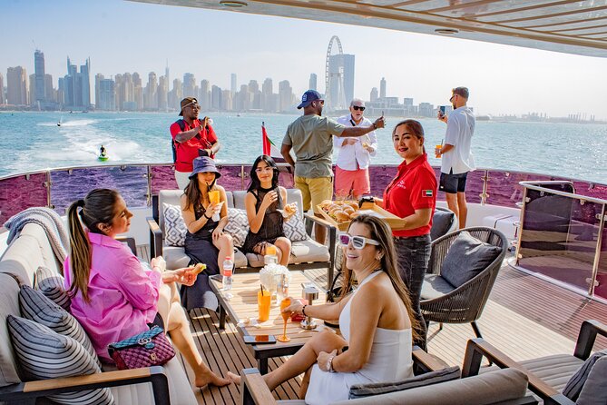 Dubai Harbour Super Yacht Experience with gourmet & Drinks - Choosing between breakfast, brunch, sunset, and night