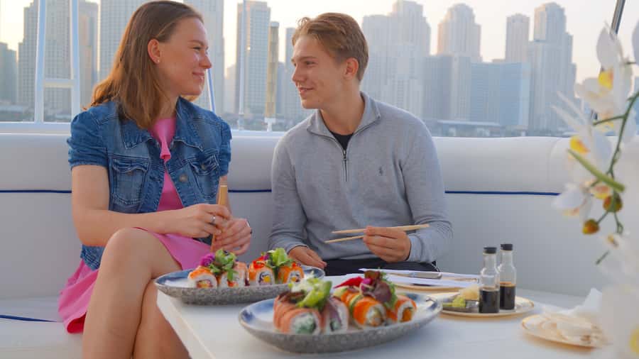 Dubai: Luxury Private 50 FT Yacht Cruise + Optional Sushi - Setting Out From Dubai Harbour, Not Dubai Marina