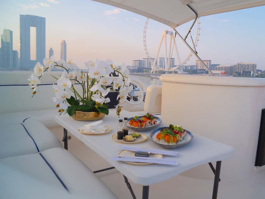 Dubai: Luxury Private 50 FT Yacht Cruise + Optional Sushi - Weather, Safety, and Timing