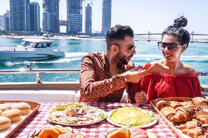 Dubai Marina Yacht Tour with Optional Breakfast or BBQ - Burj Al Arab from the Persian Gulf