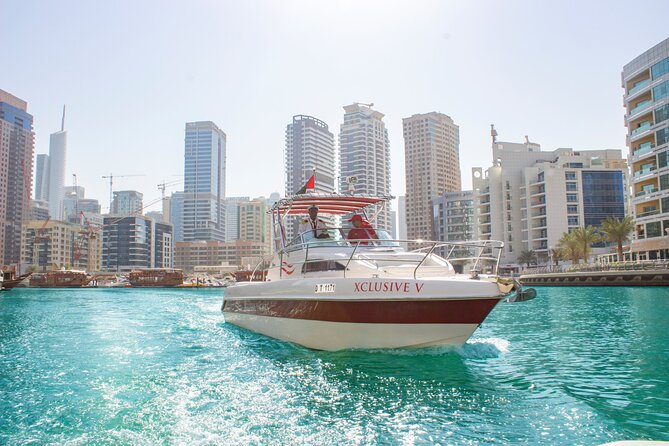 Dubai Private Boat Charter with Optional World Islands Upgrade - Burj Al Arab from the water