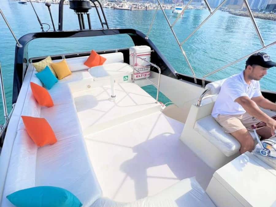 Dubai:Private Yacht with and Burj Al Arab Sightseeing. - Leaving Dubai Marina with the city at your feet