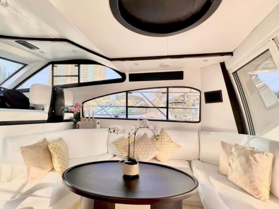 Dubai:Private Yacht with and Burj Al Arab Sightseeing. - JBR and the Palm Jumeirah route