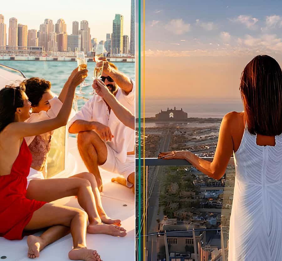 Dubai: The View At The Palm Ticket & 1.5 Afternoon Yacht - Two views of Dubai in one afternoon