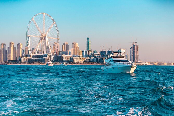 Dubai Yacht Rental - Book 58 ft Private Yacht up to 28 persons - Seeing Atlantis and Burj Al Arab from offshore