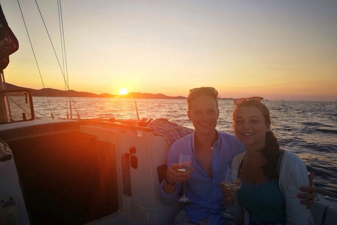 Experience Romantic Sunset Sailing on modern 36ft sail yacht from Zadar - The Greeting to the Sun after dark