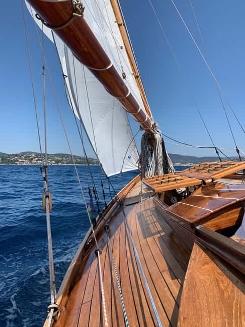 From Port Grimaud: Half-Day Classic Yacht Sailing Experience - Setting out from Port Grimaud aboard LONA II