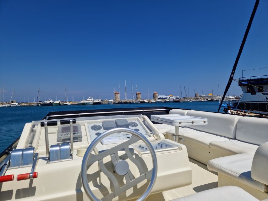 From Rhodes: Yacht Cruise to Lindos with Lunch and Drinks - Anthony Quinn’s Bay as the final stop