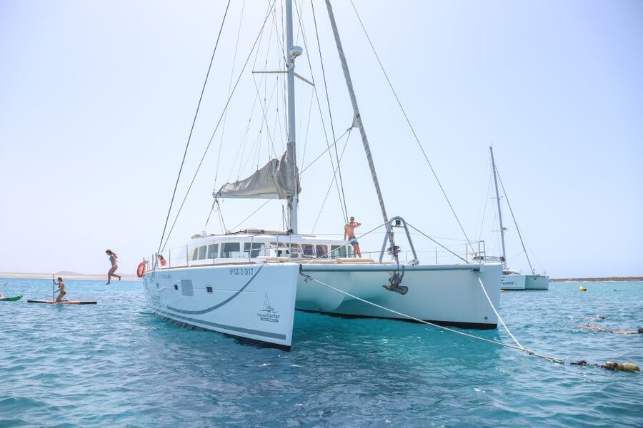 Fuerteventura: Private Luxury Catamaran to Lobo Island - Paella, cava, and the practical food question