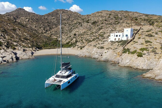 Full-Day Private Tour in Santorini by Luxury Catamaran - Three hours at Mesa Pigadia for swimming and quiet