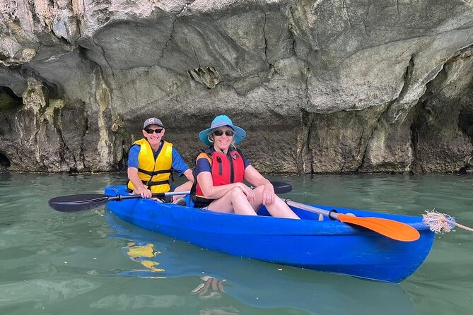 Ha Long Bay Luxury Cruise from Hanoi with Jacuzzi & Local Lunch - Ti Top Island, beach, and mountain view