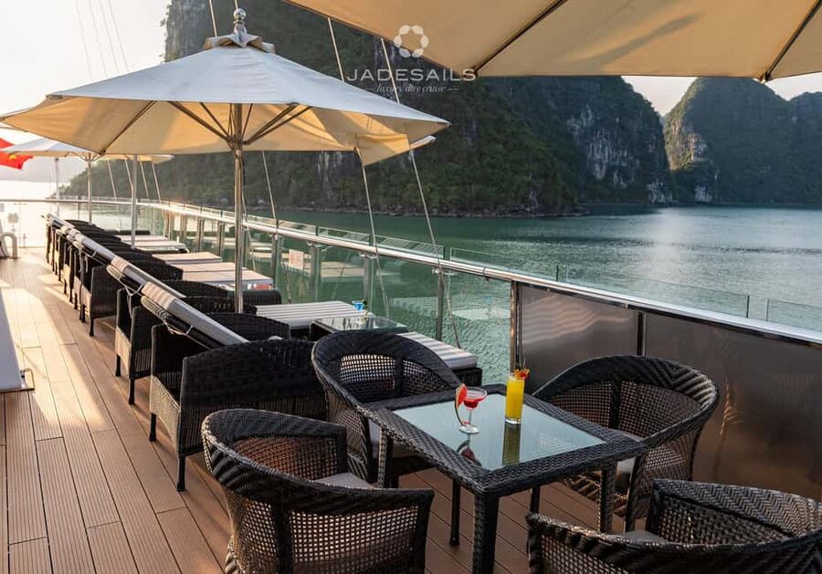 Ha Long–Lan Ha Luxury Yacht Day Cruise from Hanoi - Swimming at Ao Ech and using the front Jacuzzi