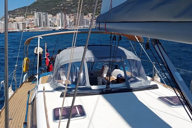 Half day charter on private sailing yacht in Gibraltar - The anchored swim and lunch stop