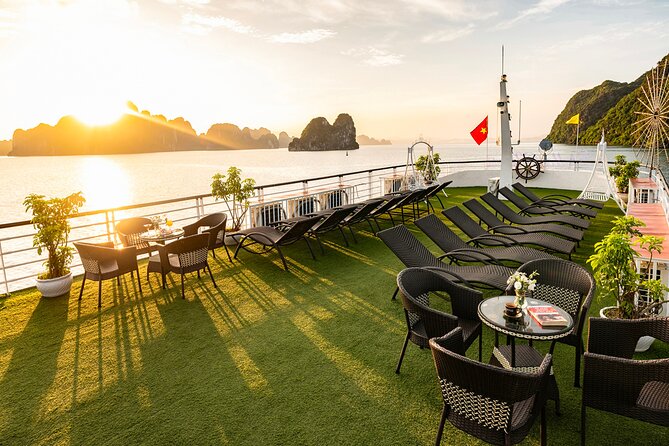 Halong bay 5star Cruise Day Trip: Buffet lunch & Limousine bus - Cruising past Ha Long Bay’s limestone islands