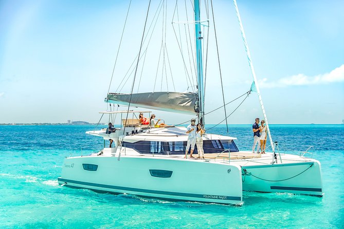 Isla Mujeres luxury catamaran with premium open bar and lunch - Snorkeling in clear water, when conditions cooperate