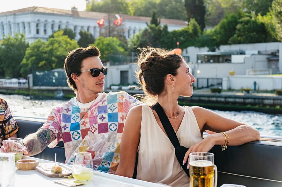 Istanbul: Bosphorus Sunset Cruise on a Luxury Yacht - Ortaköy Mosque and the first bridge crossing