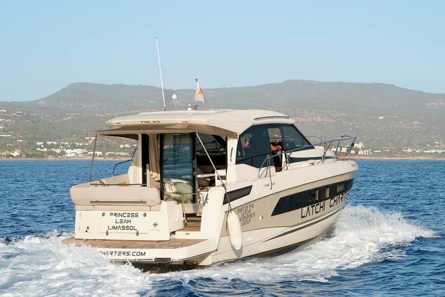 Jeanneau NC33 - Luxury Yacht Charter to Blue Lagoon - Setting out from Latchi Harbour