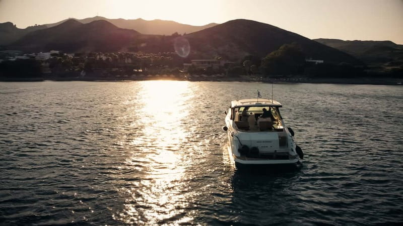 Kos: TAF Private Yacht Amazing Island Experience 7h - Vathi Beach on Pserimos: Cliffs, Quiet Water, and a Strong First Stop