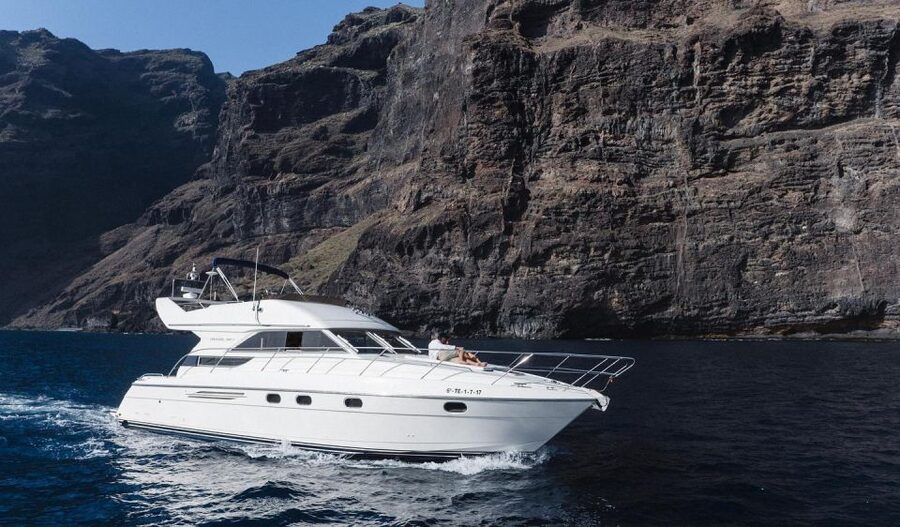 Las Galletas: Private Luxury Yacht Cruise with Lunch - Cruising below the cliffs of Los Cristianos