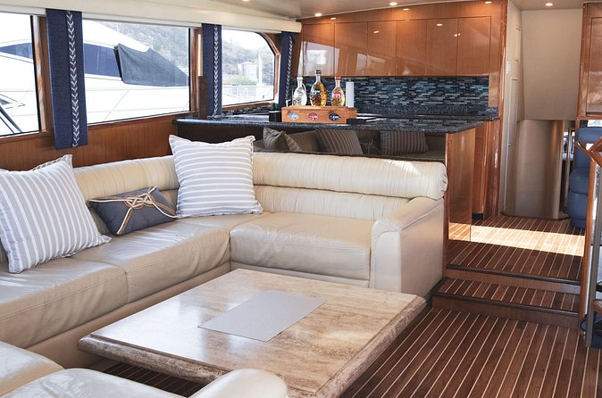 Les Is More 68ft Viking Fishing Yacht Rental - Open bar, bartender, and water time