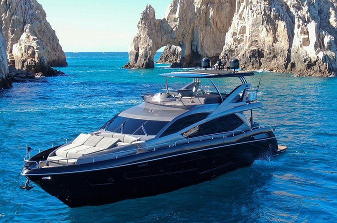 Luxury Black Yacht in Cabo - The Pacific coast: rock formations and seasonal wildlife
