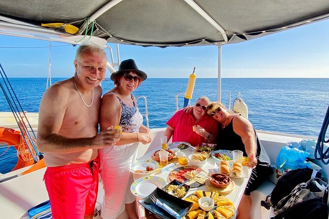 Luxury Private Half-Day Catamaran Charter in Lanzarote - Time at anchor with boards, kayaks, and snorkels