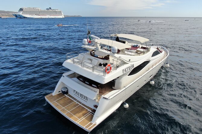 Luxury Yacht Charter in Cabo San Lucas - Ferretti 88ft. - Medano Beach for swimming and water toys