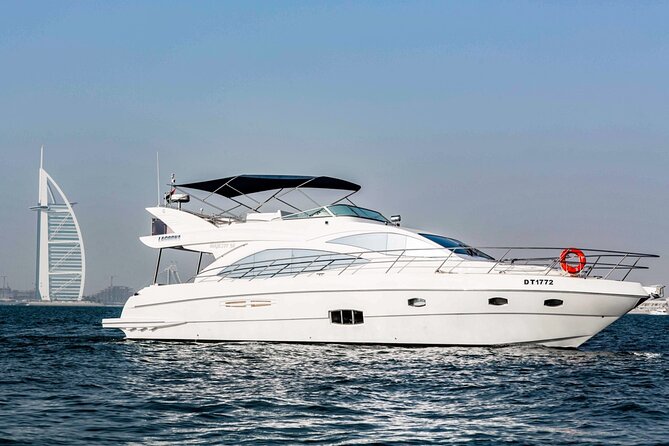 Luxury Yacht Dubai - Book 56 ft Yacht Cruise up to 24 people - Atlantis The Palm reveals the scale of Palm Jumeirah