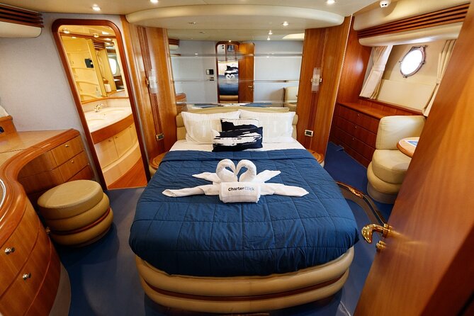 Luxury Yacht Private Rental from Dubai Marina - Burj Al Arab and the lagoon swim