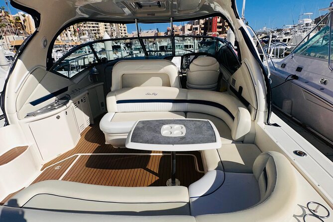 Luxury Yacht Tour in Los Cabos 45FT SeaRay Sundancer - Drinks, sunsets, and possible whale sightings