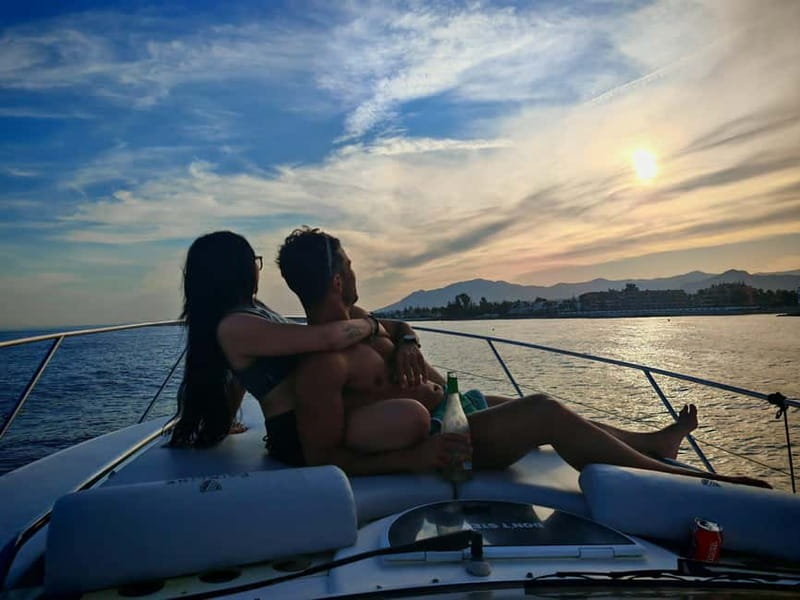 Marbella: Sunset on a Shared Yacht with Cava and Strawberries - Setting sail from Puerto Banús at sunset