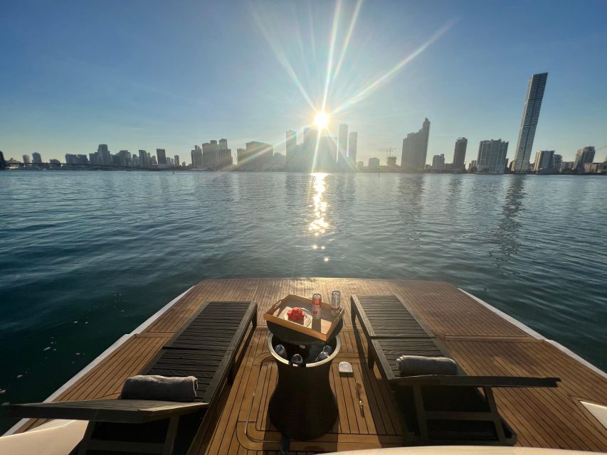 Miami Yacht Rental with Jetski, paddleboards, Inflatables - Music, Wi-Fi, ice, and the practical comforts